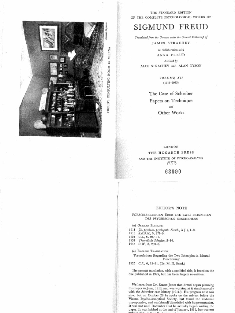 Freud_Two_Principles_Schreber | PDF | Neurosis | Sigmund Freud