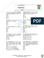 Lista Matemática - Polinômio