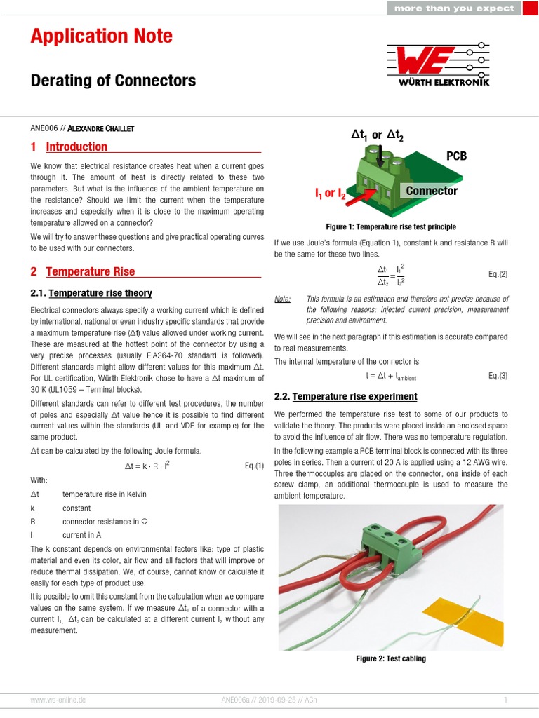 Derating of Connectors PDF Electrical Resistance And Conductance