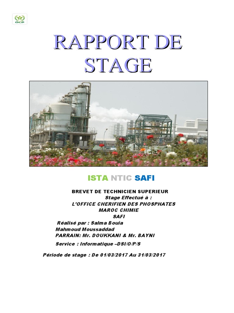 Rapport de stage à l'OCP Safi | PDF | Informatique