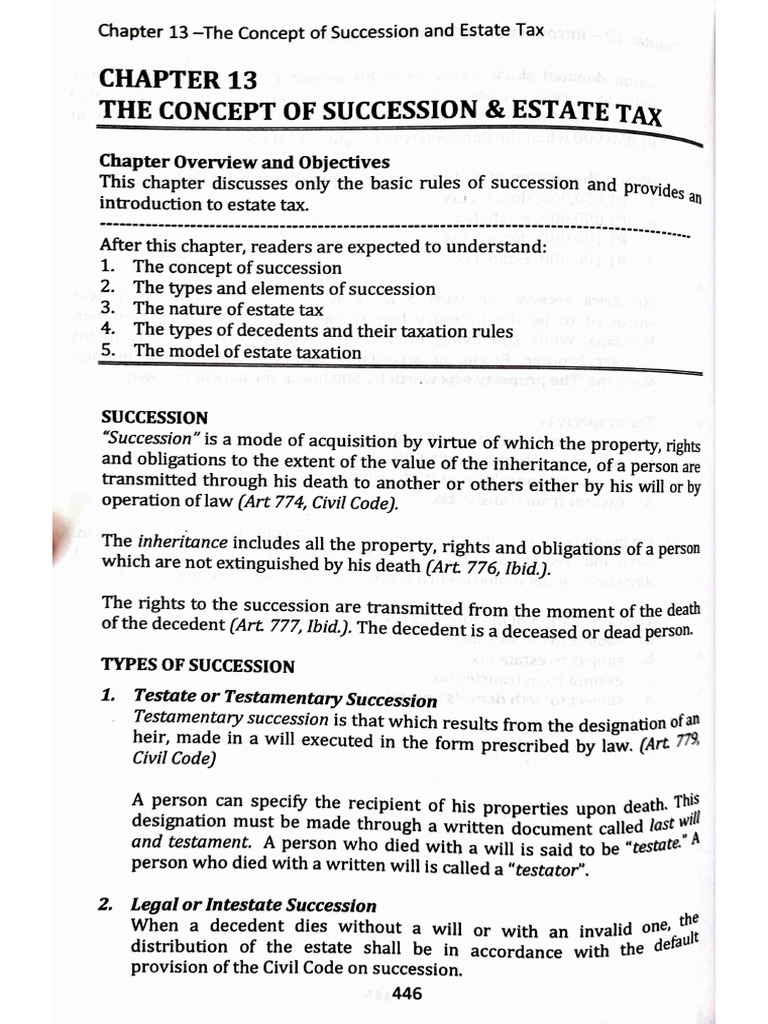 Chapter 13 Estate Tax PDF