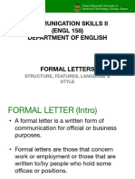 ENGL 158 - Letter Writing