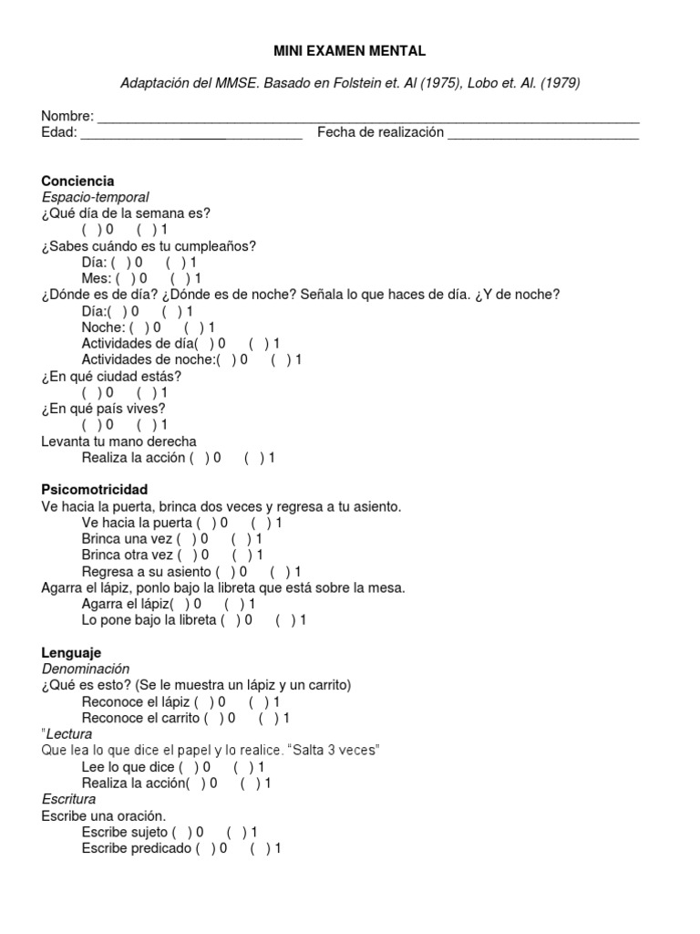 Mini Mental Infantil Pdf