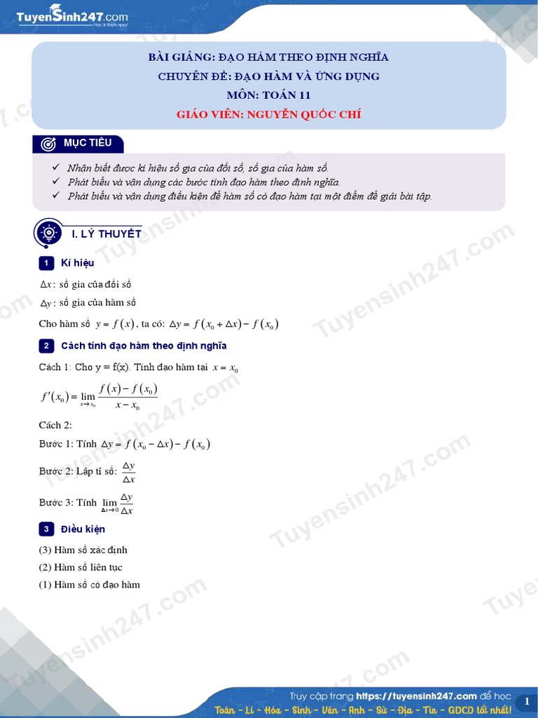 1 Dao Ham Theo Dinh Nghia Pdf
