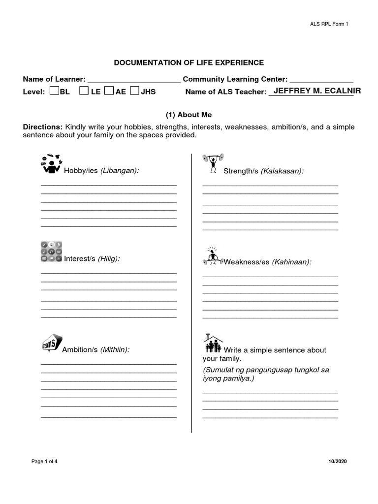 Rpl Form 1 Pdf