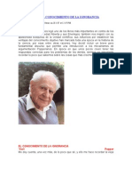 Karl Popper El Conocimiento de La Ignorancia