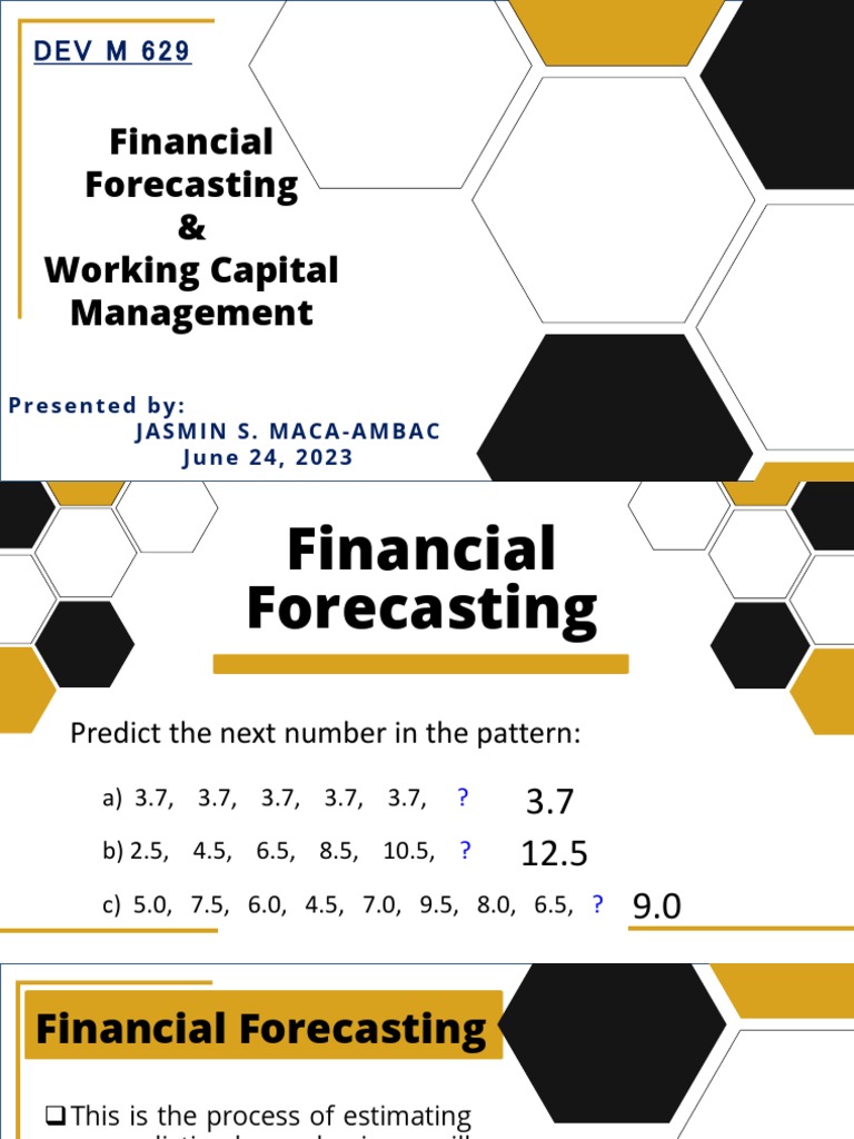 Working Capital Forecasting Methods | PDF