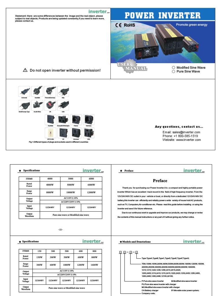 powerinverterusermanual PDF Power Inverter Direct Current