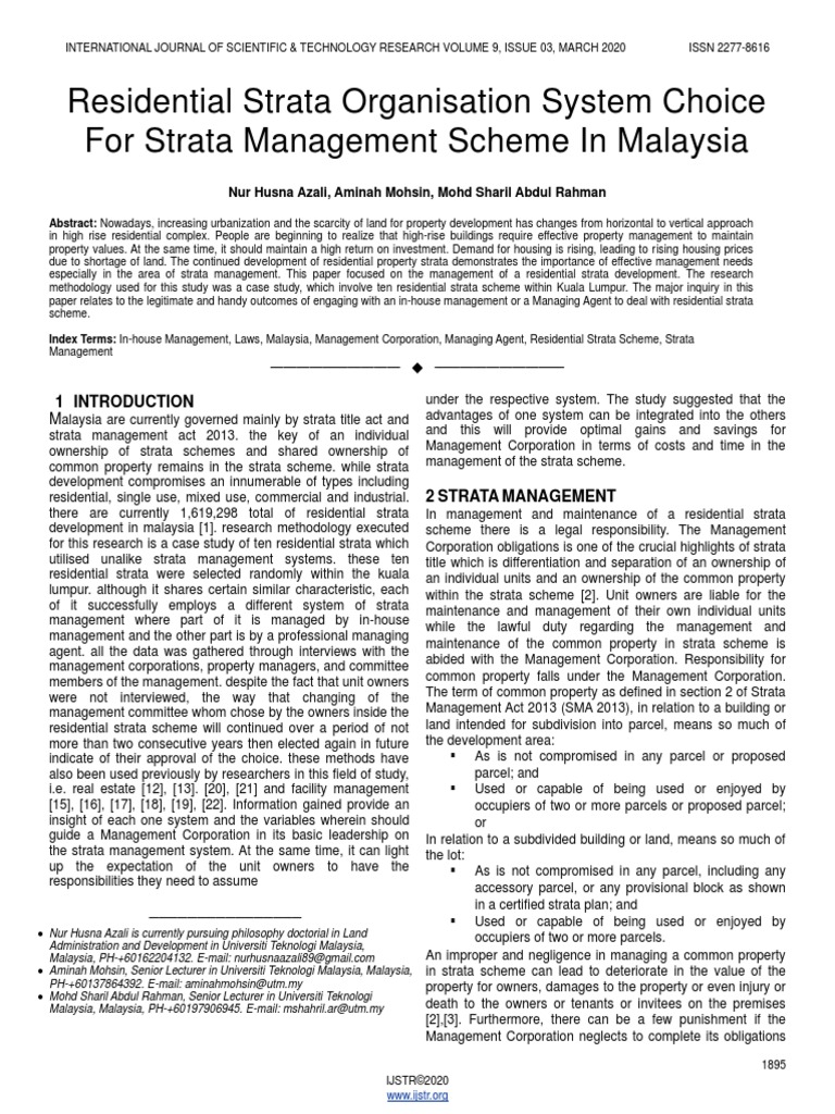 Strata Management Scheme in Malaysia | PDF | Business | Technology ...