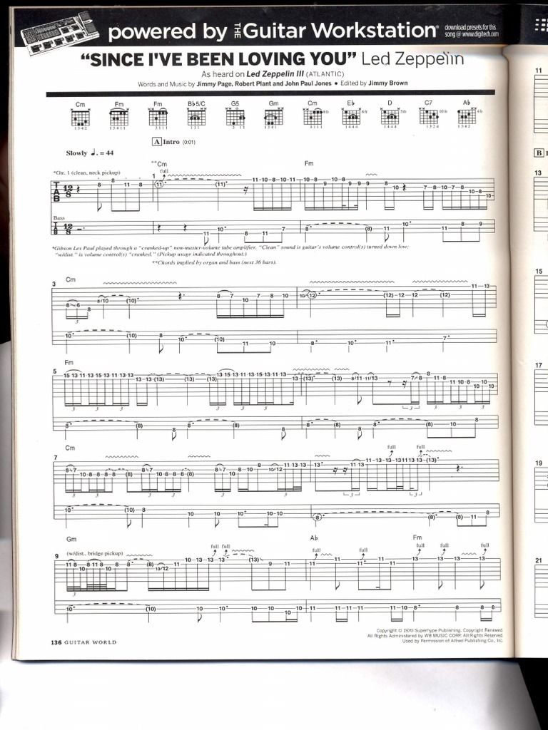 Since Ive Been Loving You Chords