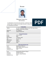 Resume Muhammad Anique