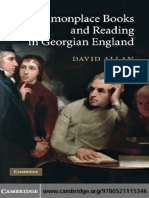 Commonplace Books and Reading in Georgian England - Allan, David