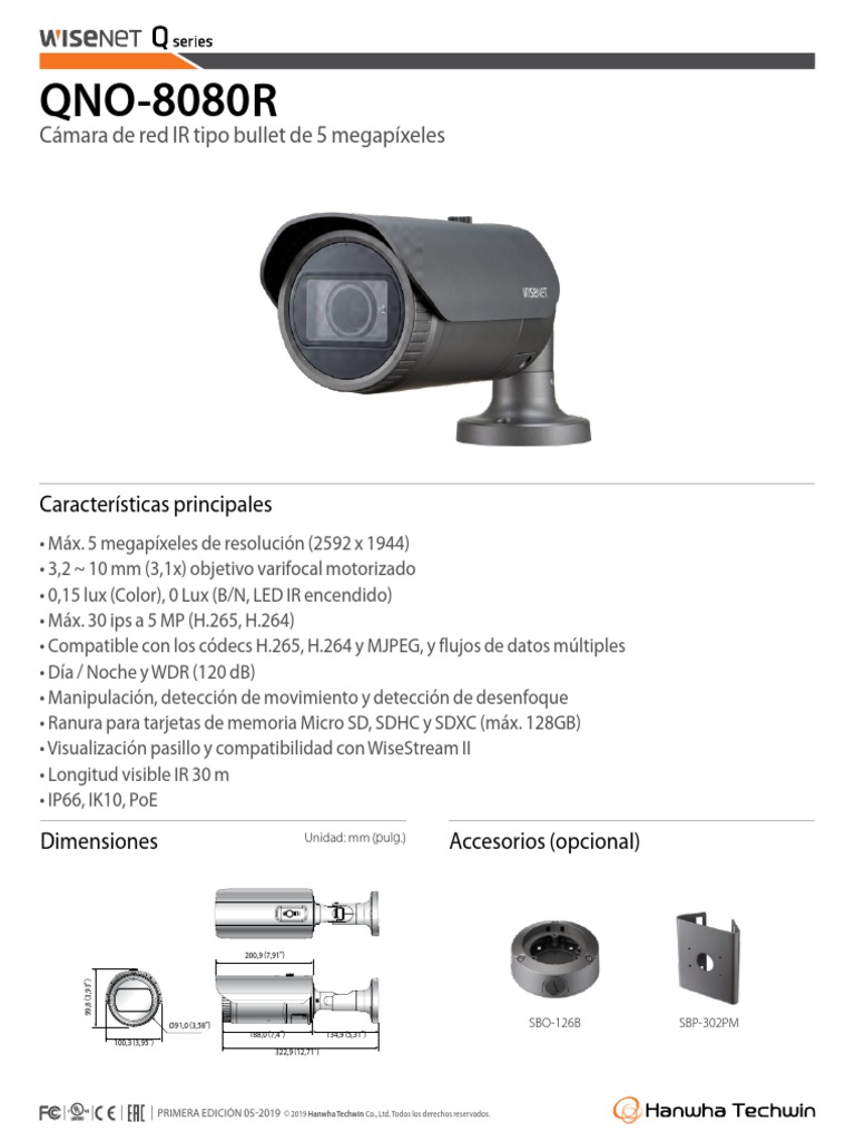 QNO-8080R: Cámara de Red IR Tipo Bullet de 5 Megapíxeles | PDF ...