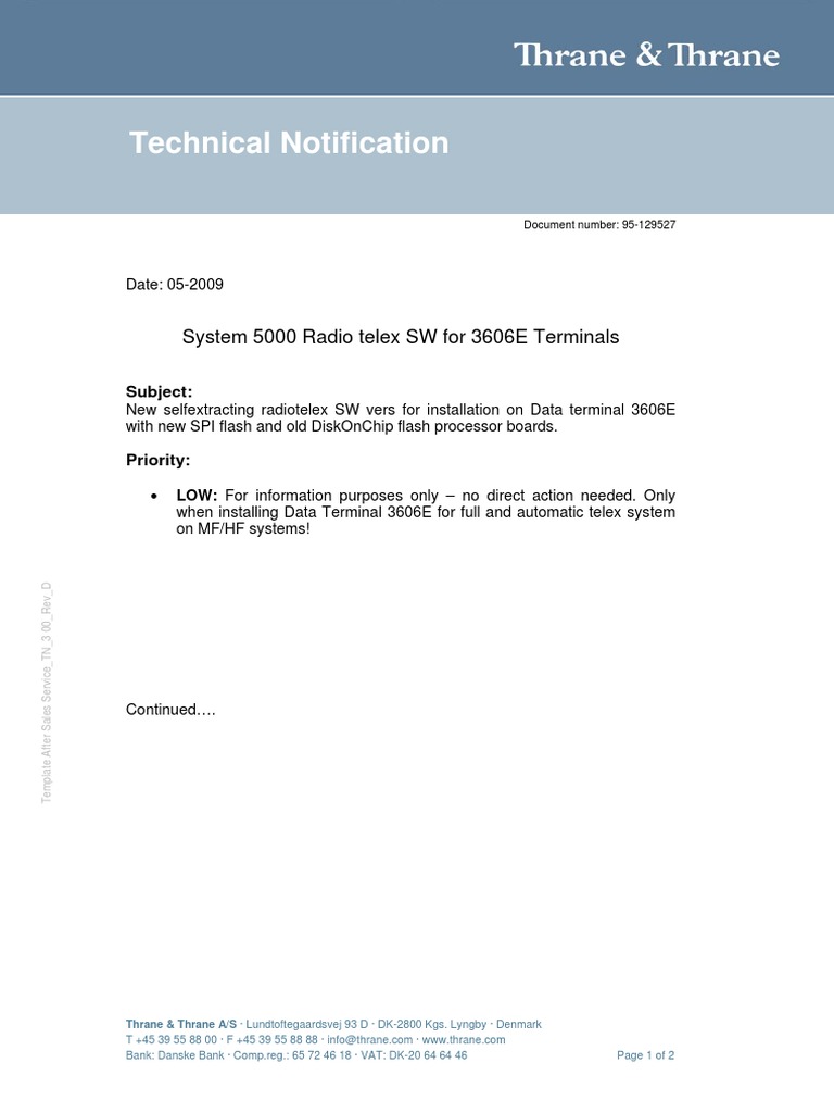 Technote 5000 Rdo TLX SW 05-09 TN 95 129527 | PDF | Electronics ...