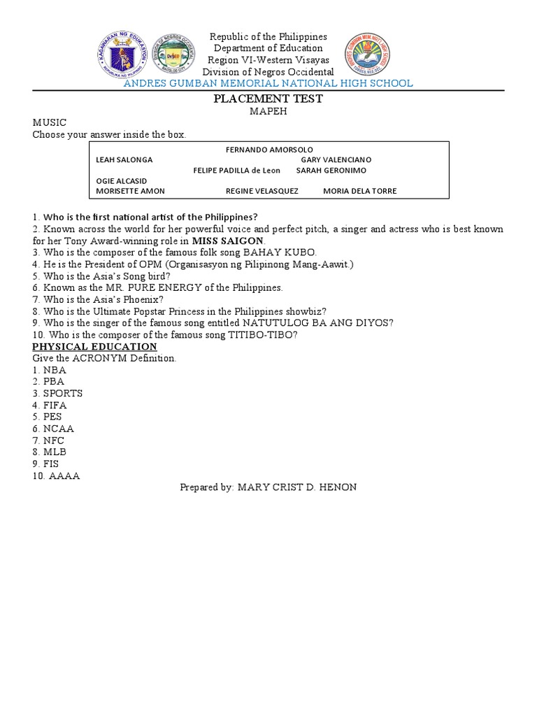 Placement Test | PDF