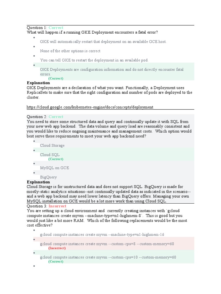 Google Associate Cloud Engineer Certification Practice Test3 | PDF