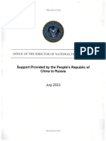 Odni Report on Chinese Support to Russia
