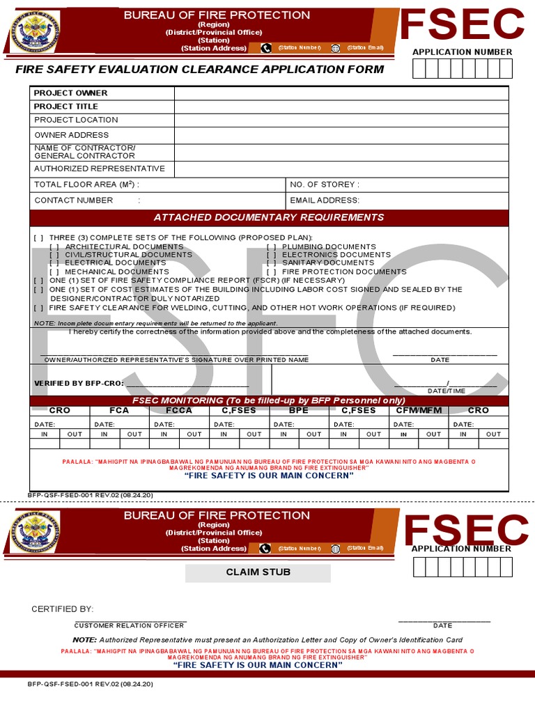 FSED 1F Application Form FSEC For Building Permit Rev02 PDF