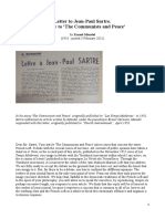 Mandel Ernest (1953) - Letter To Jean-Paul Sartre. A Reply To 'Communists and Peace'