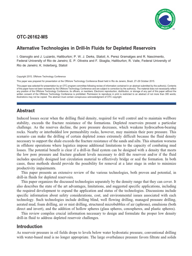 OTC 26162 MS Alernative Technologies in Drill in Fluids For Depleted ...