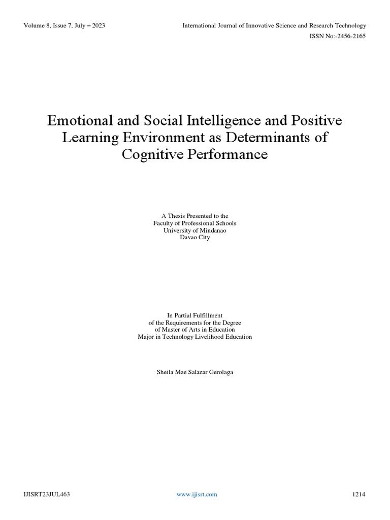 Emotional Intelligence and Learning Impact | PDF | Learning | Teachers