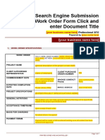 Search Engine Submission Work Order Form