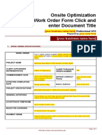 Onsite Optimization Work Order Form