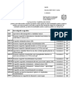 CATALOGUL TARIFELOR UNICE, IMSP SCBI Toma Ciorbă