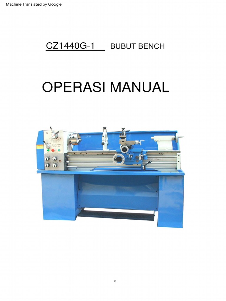 Manual Book Mesin Bubut | PDF