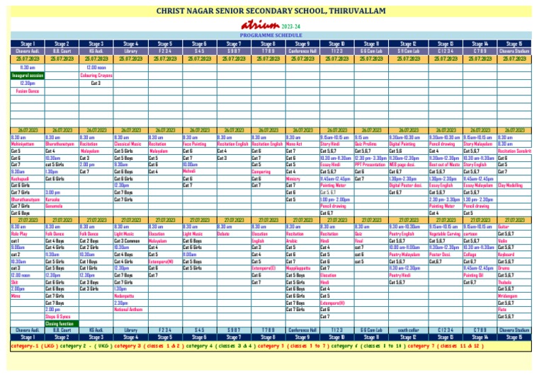 Kalolsavam Youth Festival Schedule | PDF | Performing Arts