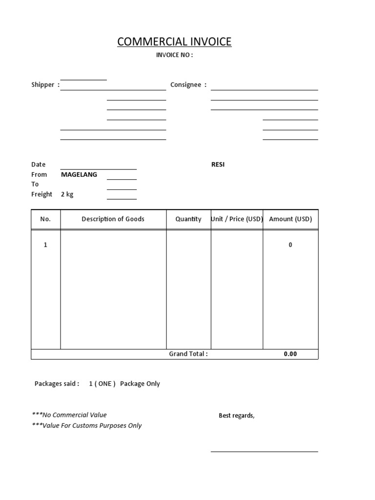 Form invoice intl pdf