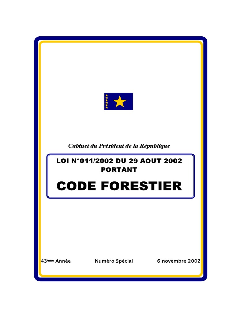 Code Forestier de la RDC - Loi 2002 | PDF | Forêt | Déforestation