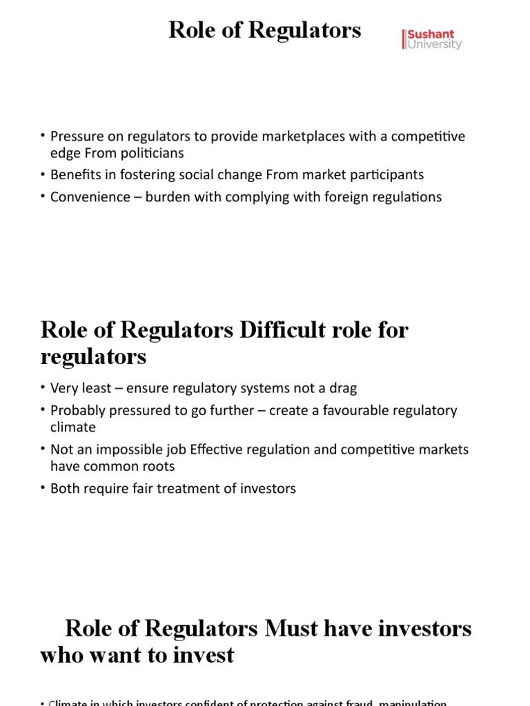 Role of Regulators | PDF