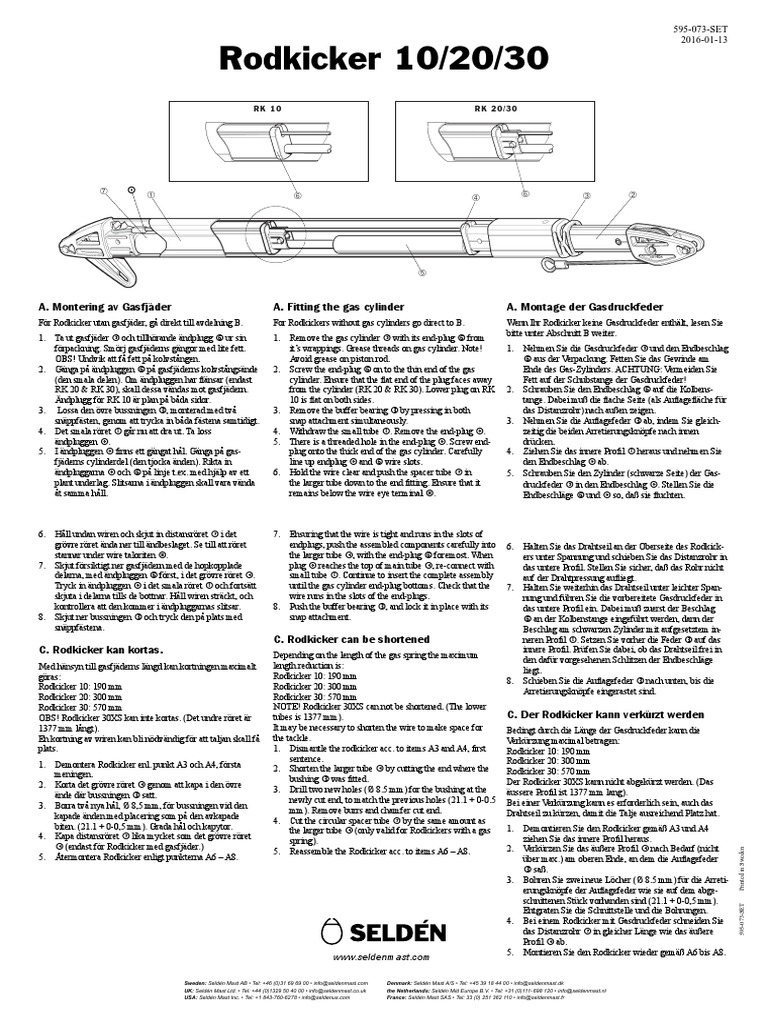 Selden rodkicker install instructions and schematic 595 073 set pdf