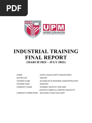 UPM - Industrial Training Report