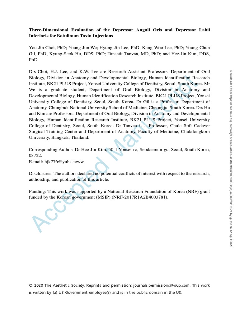 3D Injection Guidelines for DAO and DLI | PDF | Cadaver