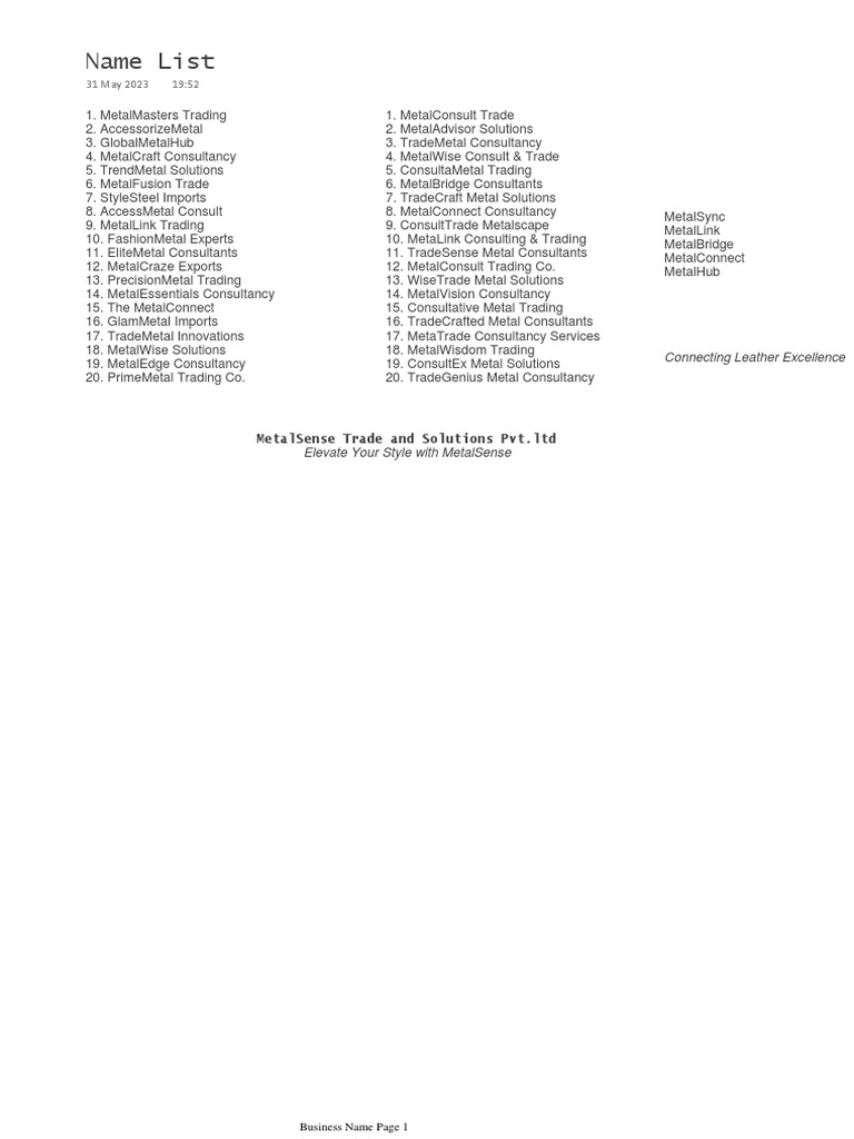 Global Trade Solutions for Metal & Leather | PDF | Procurement | Automation