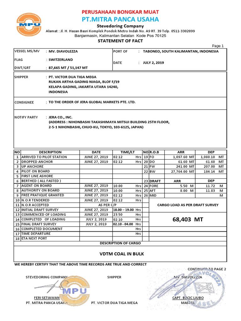 Loading Document of Mv. Diavolezza | PDF | Watercraft | Shipping