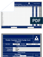 Weekly Timesheet With Payslip Excel Template