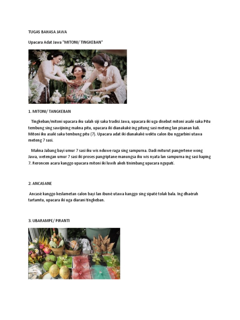 Upacara Mitoni dalam Tradisi Jawa | PDF