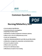 Nursing Midwifery Staff CBAHI Questions