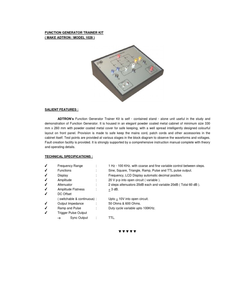 Function Generator Trainer Kit | PDF | Technology & Engineering