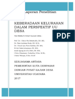 Laporan Penelitian Keberadaan Kelurahan Dalam Perspektif Uu Desa