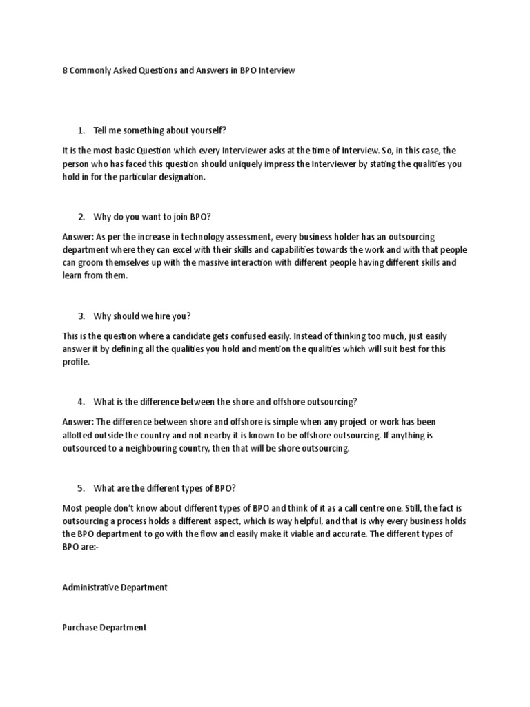 8 common questions ask in interview in call center job pdf