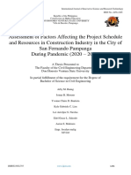 Assessment of Factors Affecting The Project Schedule and Resources in Construction Industry in The City of San Fernando Pampanga During Pandemic (2020 - 2021)