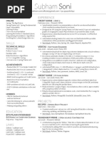 Subham Soni CV