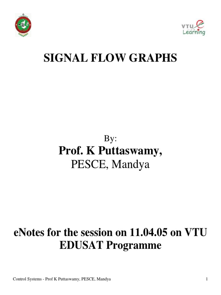 Basics of Control Signal Flow Graphs PDF Mathematics Systems Theory