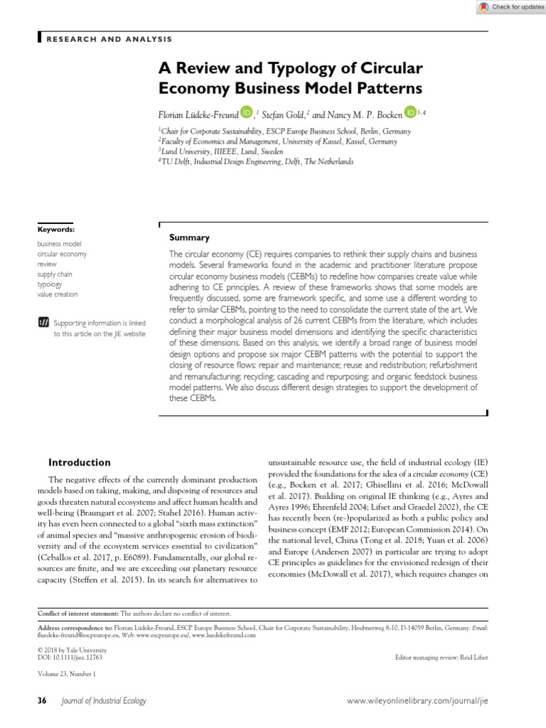 J of Industrial Ecology - 2018 - L Deke Freund - A Review and Typology ...