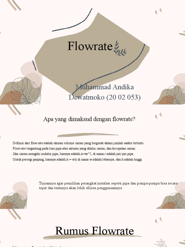 Pengertian dan Rumus Flow Rate | PDF | Sains & Matematika