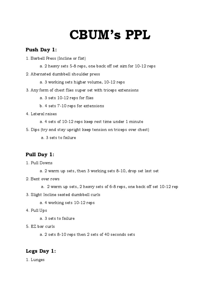 CBUM's PPL | PDF